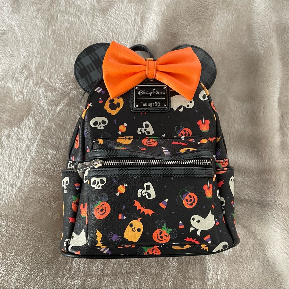 Disney x Loungefly Buffalo Check Halloween Candy Ghost Mini-Backpack